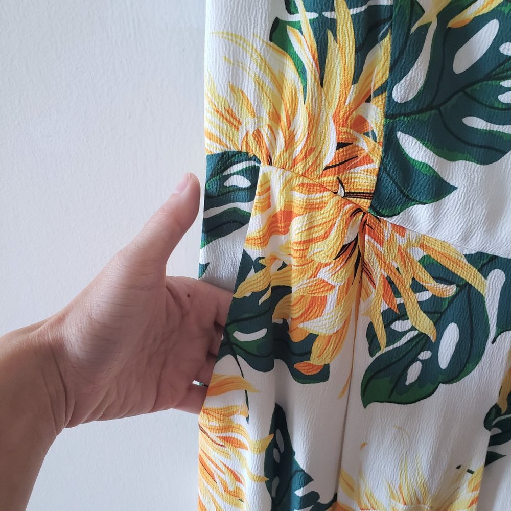 Zara Basic Floral and Leaf Print Jumpsuit - Picture 5 of 10